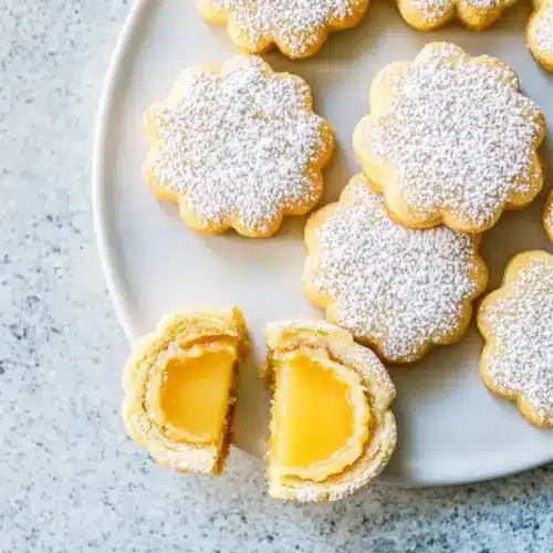 Meyer Lemon Curd Linzer Cookies