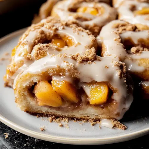 Peach Cobbler Cinnamon Rolls