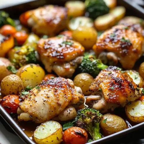 Honey Mustard Chicken Thighs and Veggies