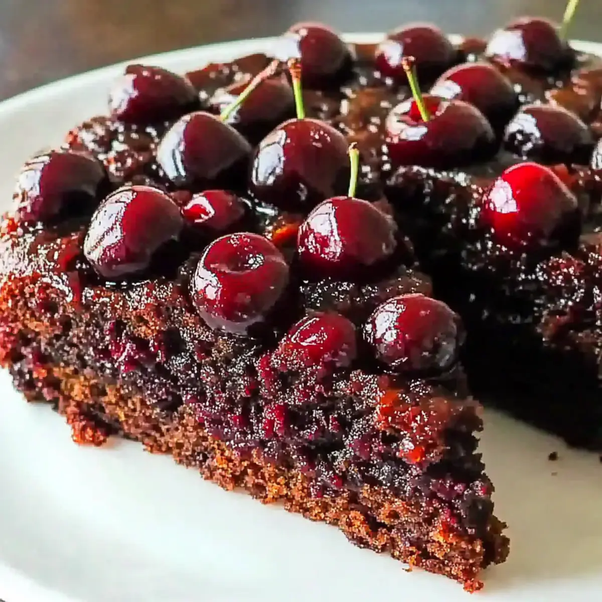 Chocolate Cherry Upside Down Cake