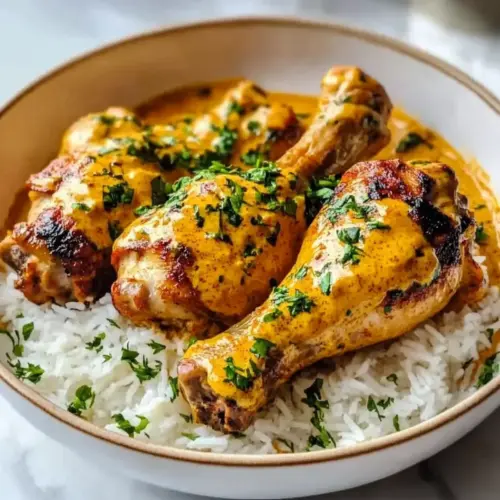 Creamy Paprika Chicken Drumsticks with Steamed Rice