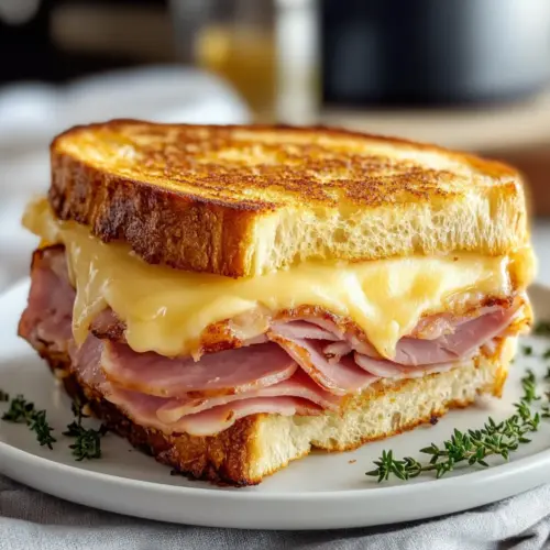 Air Fryer Ham and Cheese Sandwich