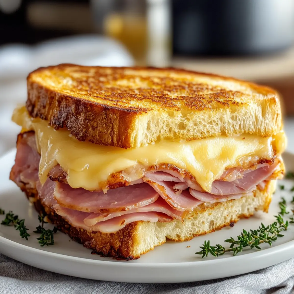 Air Fryer Ham and Cheese Sandwich