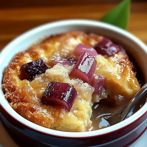 Baked Sticky Rhubarb Pudding