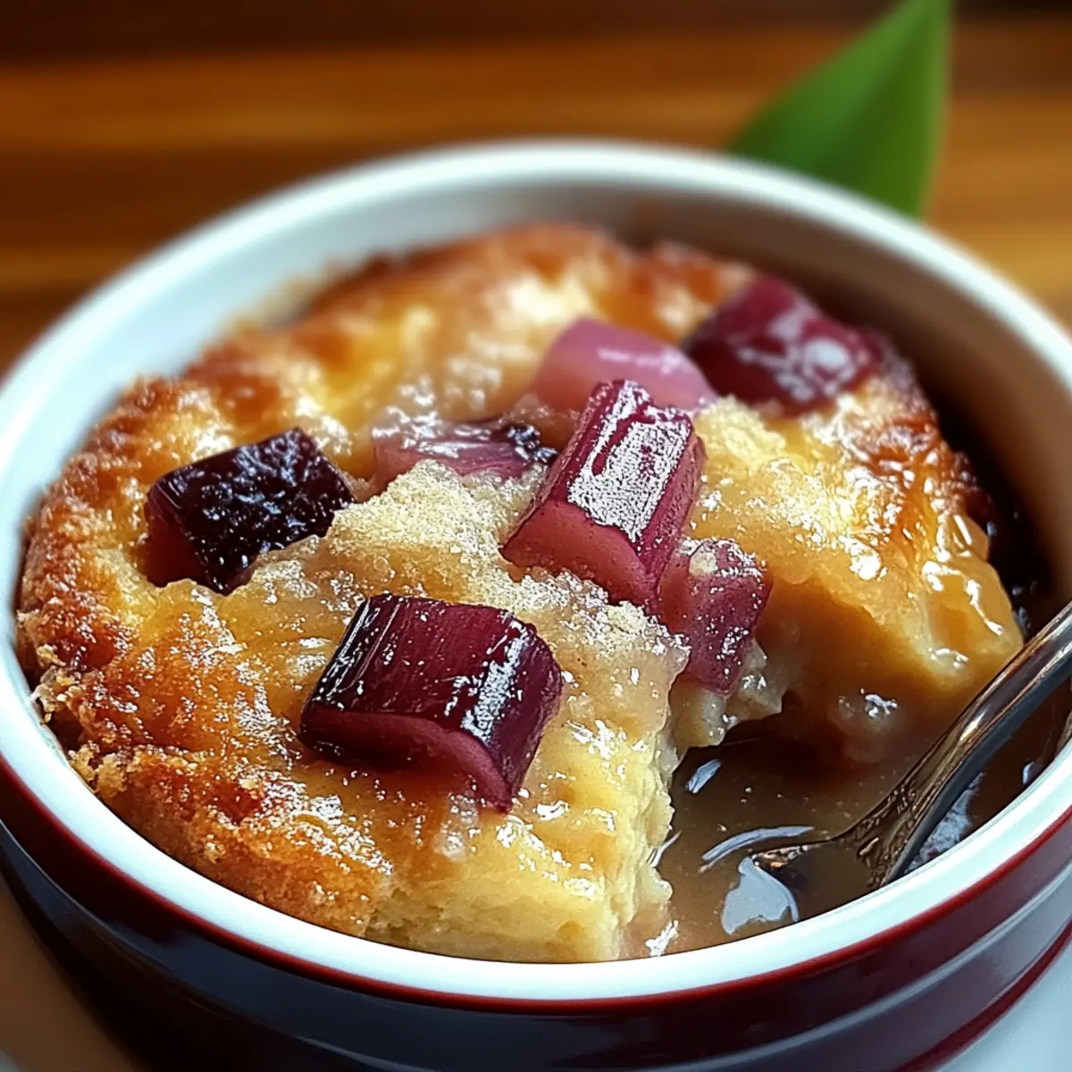 Baked Sticky Rhubarb Pudding