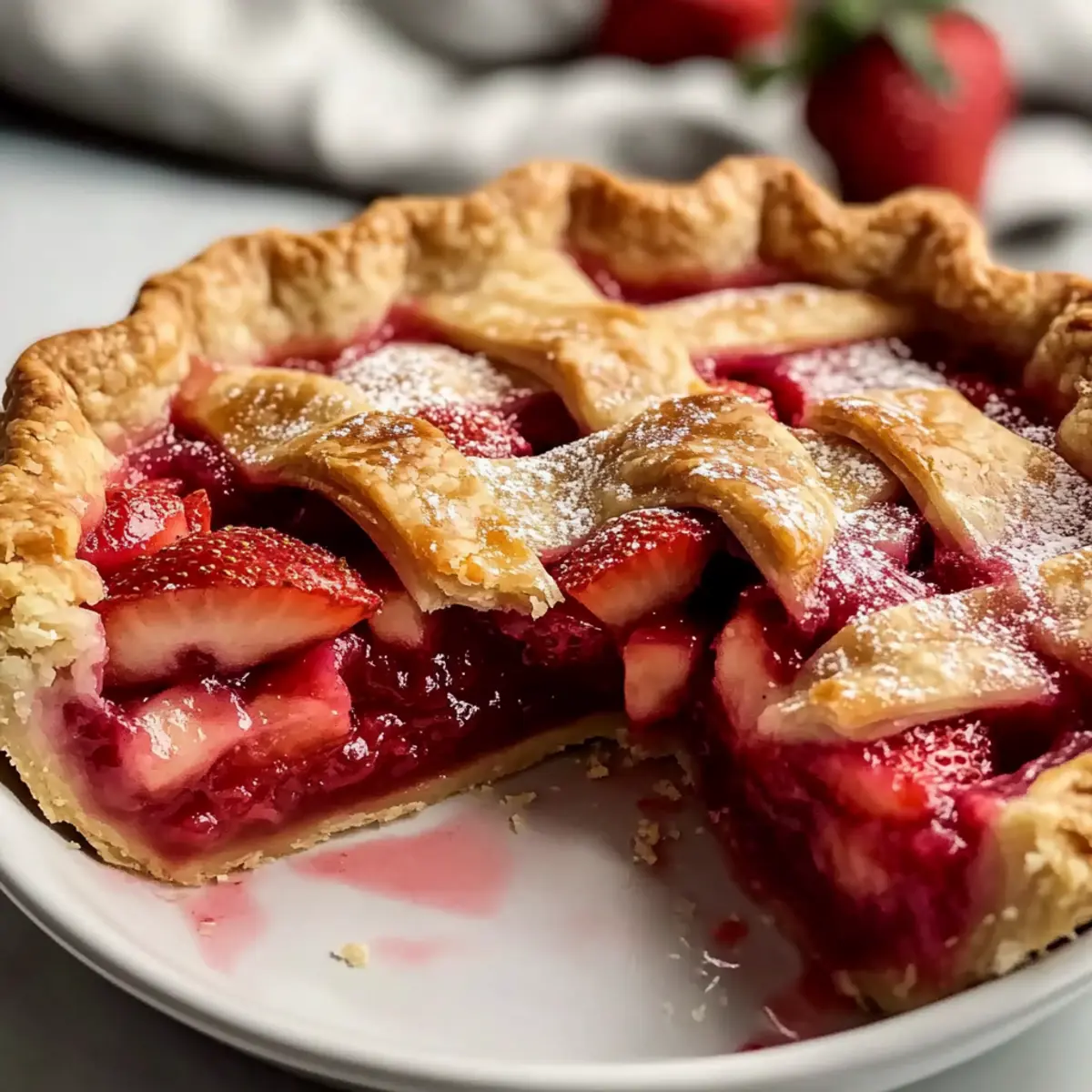 Strawberry Deep Dish Rhubarb Pie