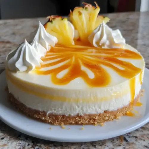 Orange Pineapple Swirl Cheesecake