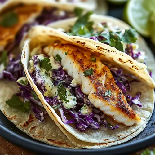 Fish Tacos with Cabbage Slaw