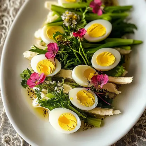 Easter Salad with Deviled Quail Eggs