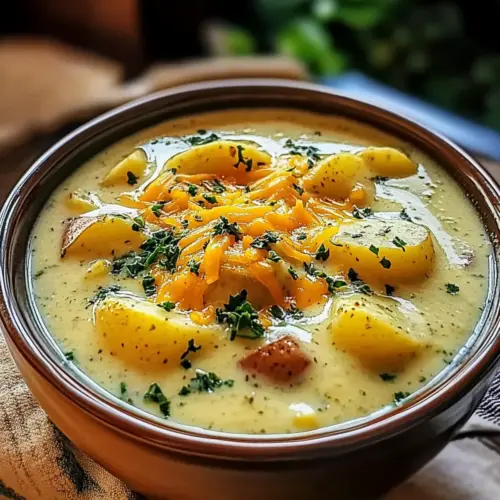 Cheddar Garlic Herb Potato Soup