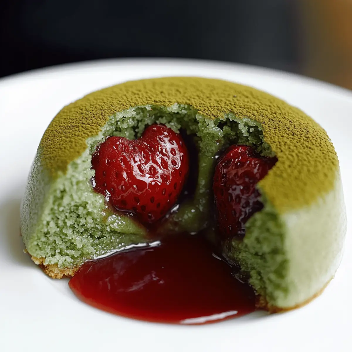 Strawberry Matcha Lava Cake