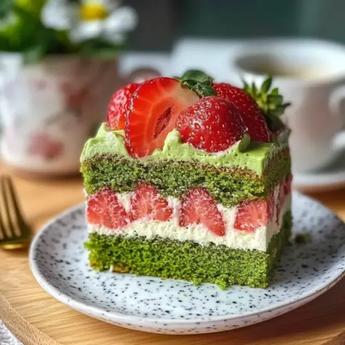 Strawberry Matcha Latte Cake
