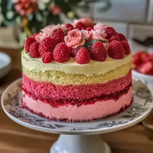 Raspberry Rose Ombre Layer Cake