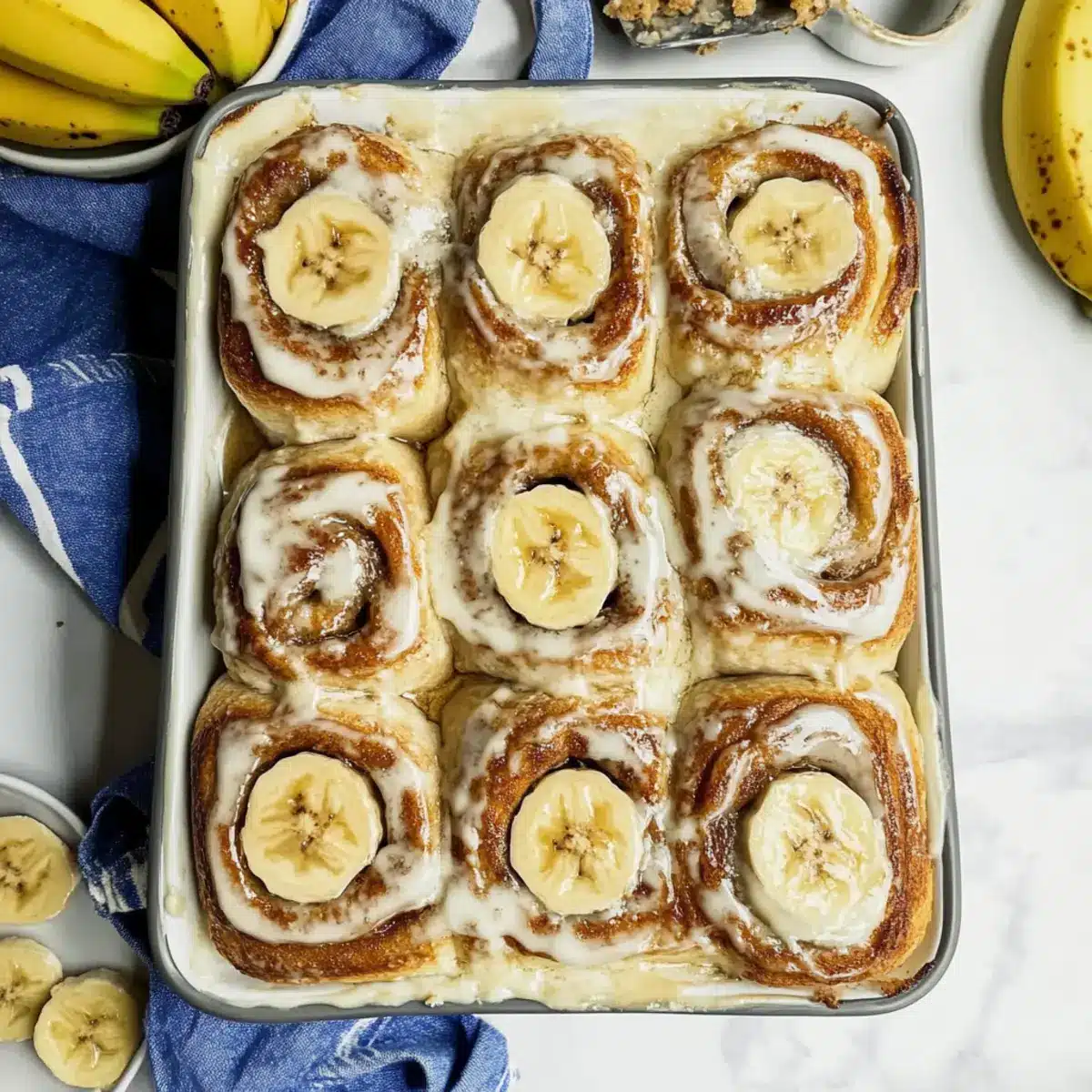 Banana Bread Batter Cinnamon Buns