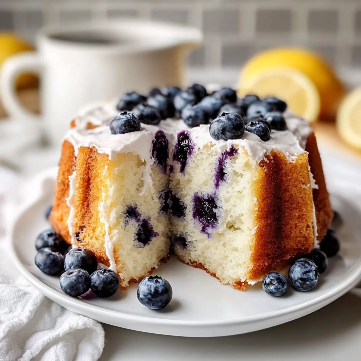 Moist Blueberry Lemon Angel Cake