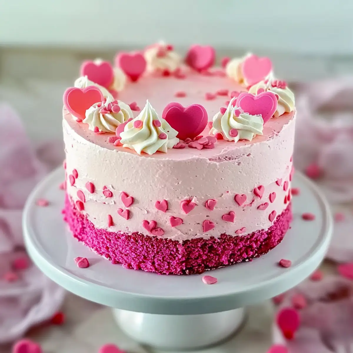 Pink Velvet Heart Cakes