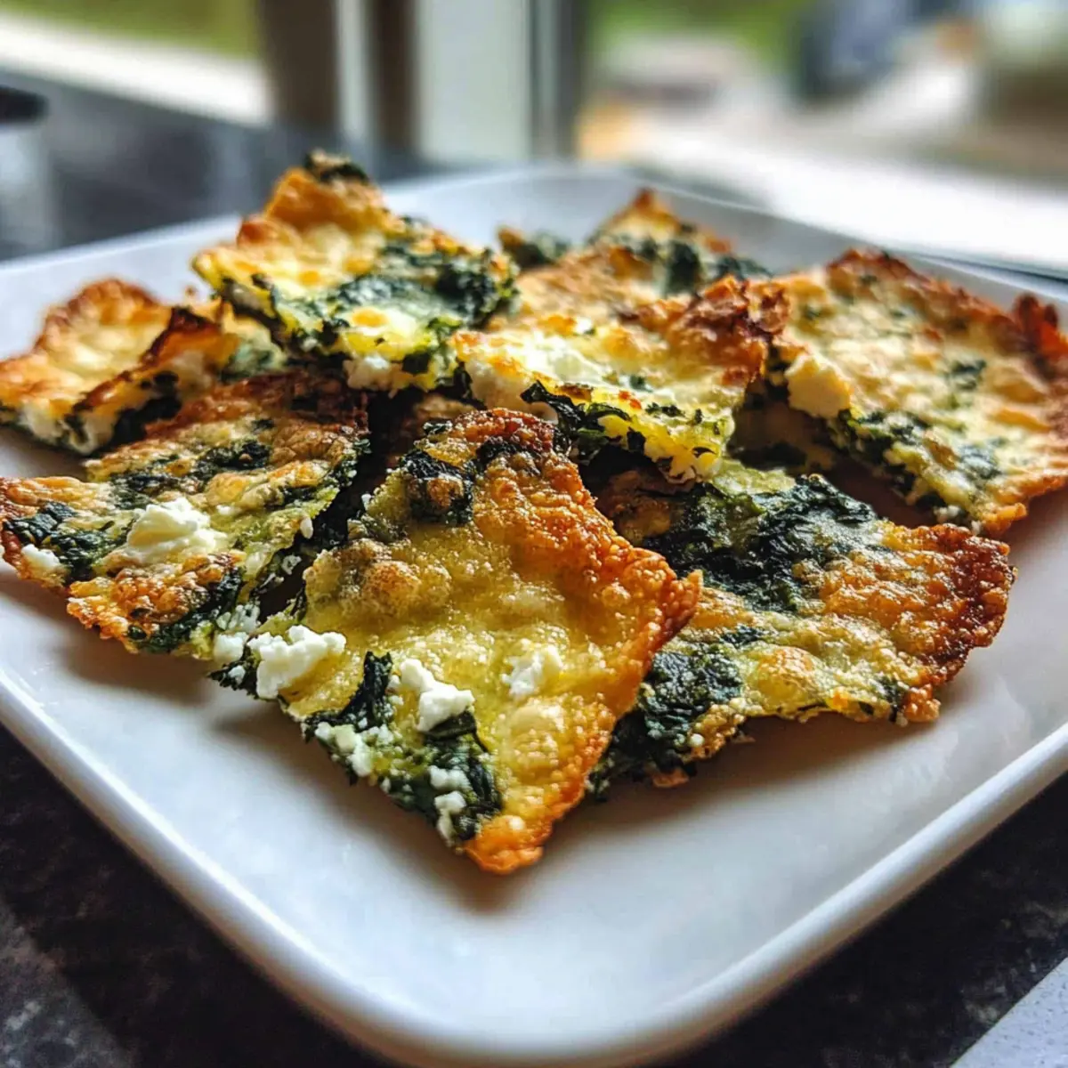 Mediterranean Spinach and Feta Cheese Crisps