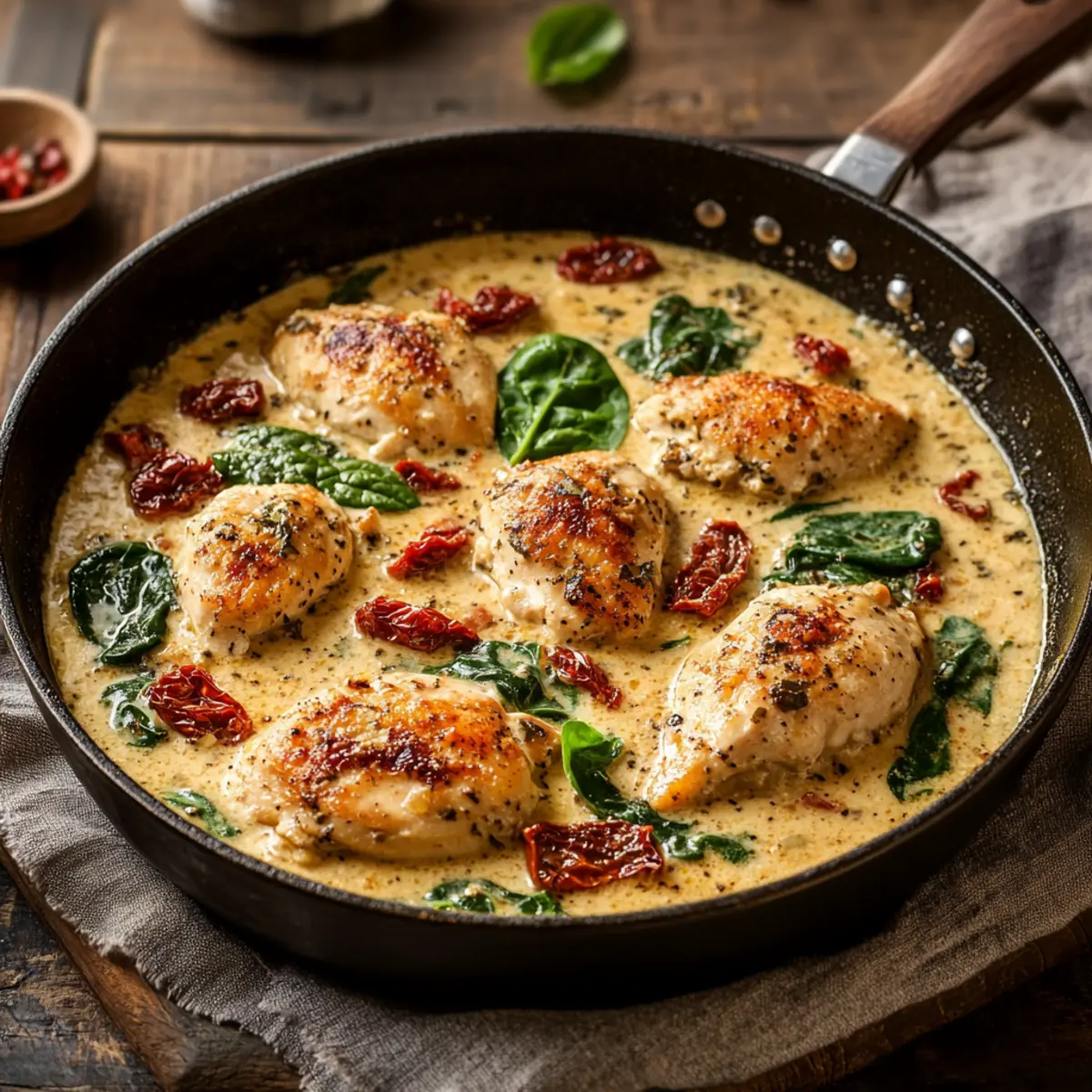 One Pot Creamy Tuscan Chicken
