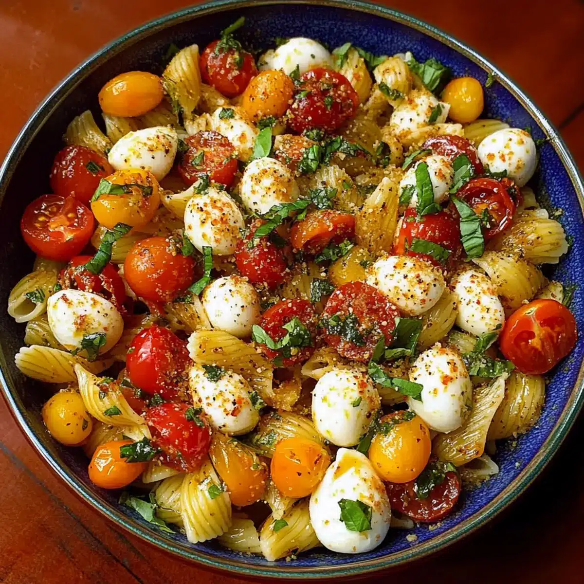 Bruschetta Pasta Salad With Mini Mozzarella Balls