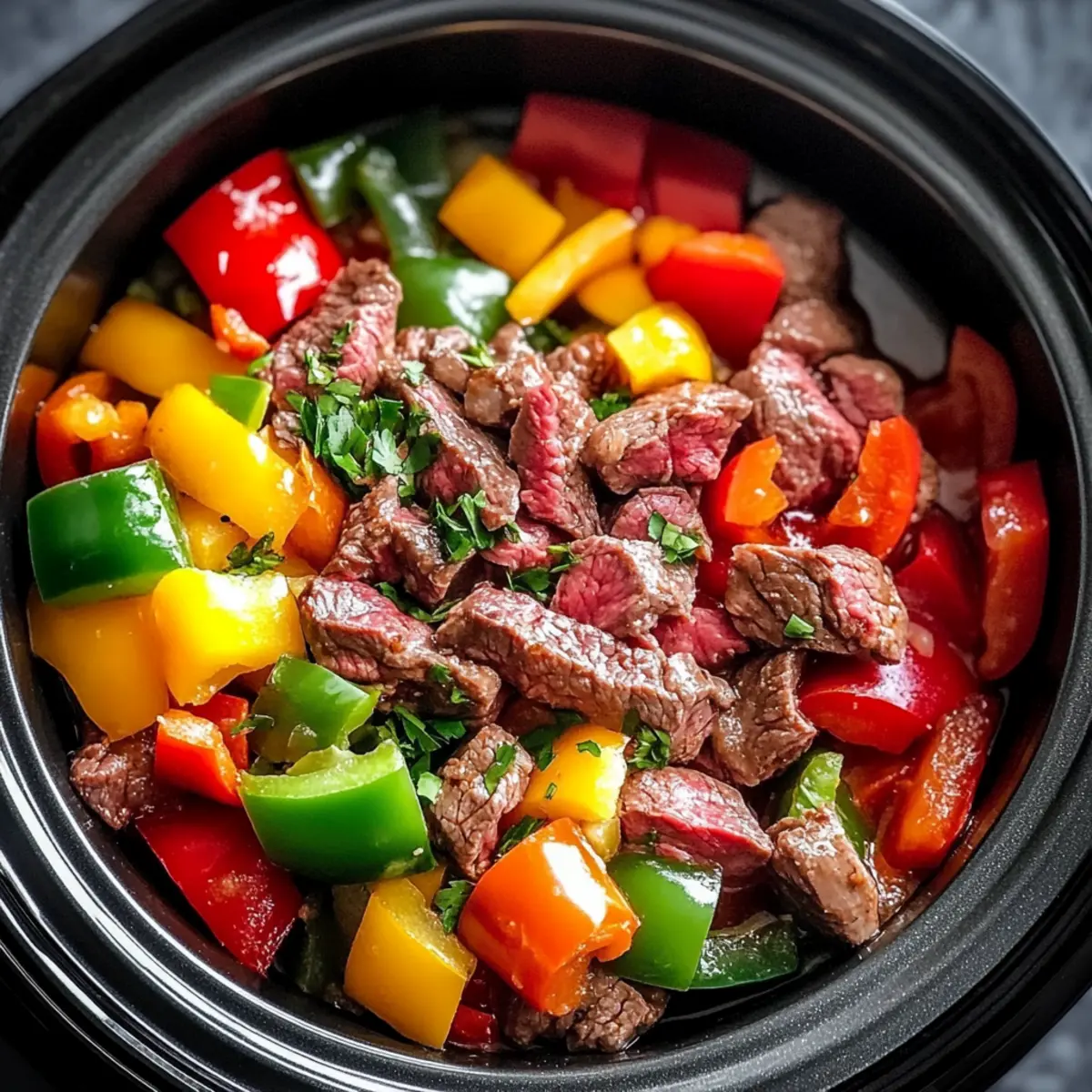 Slow Cooker Pepper Steak