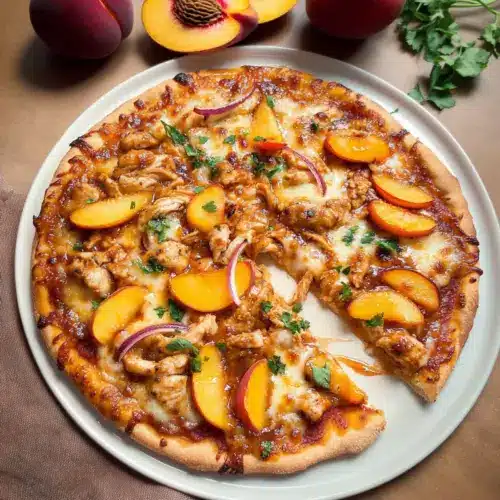Peach BBQ Chicken Pizza