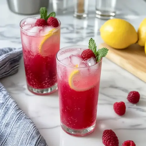 Sparkling Pink Lemonade with Fresh Berries
