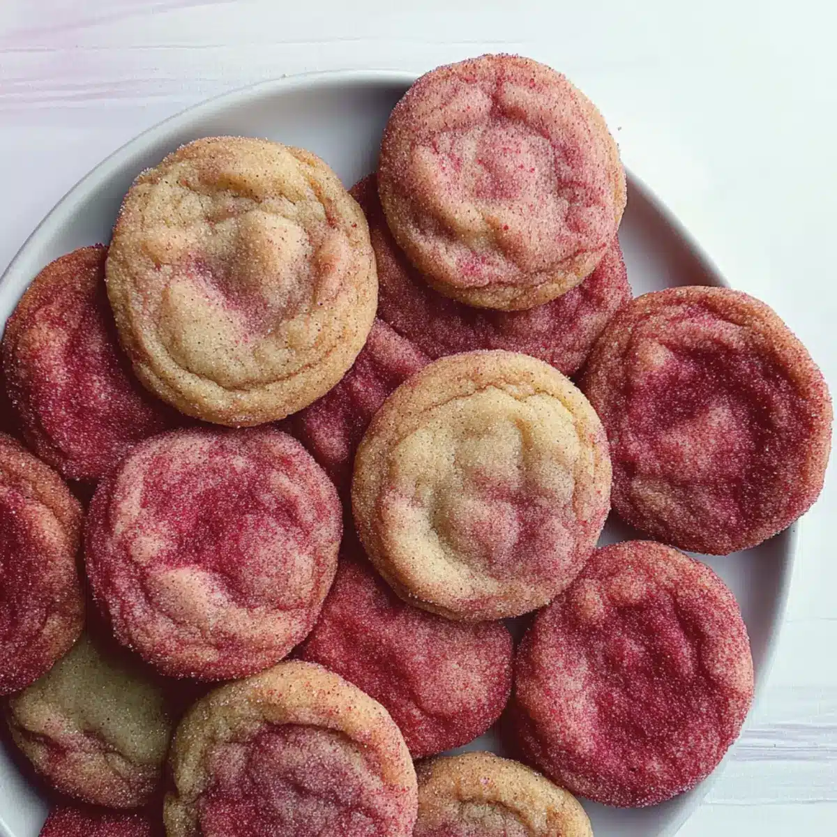 Strawberry and Hibiscus Snickerdoodles