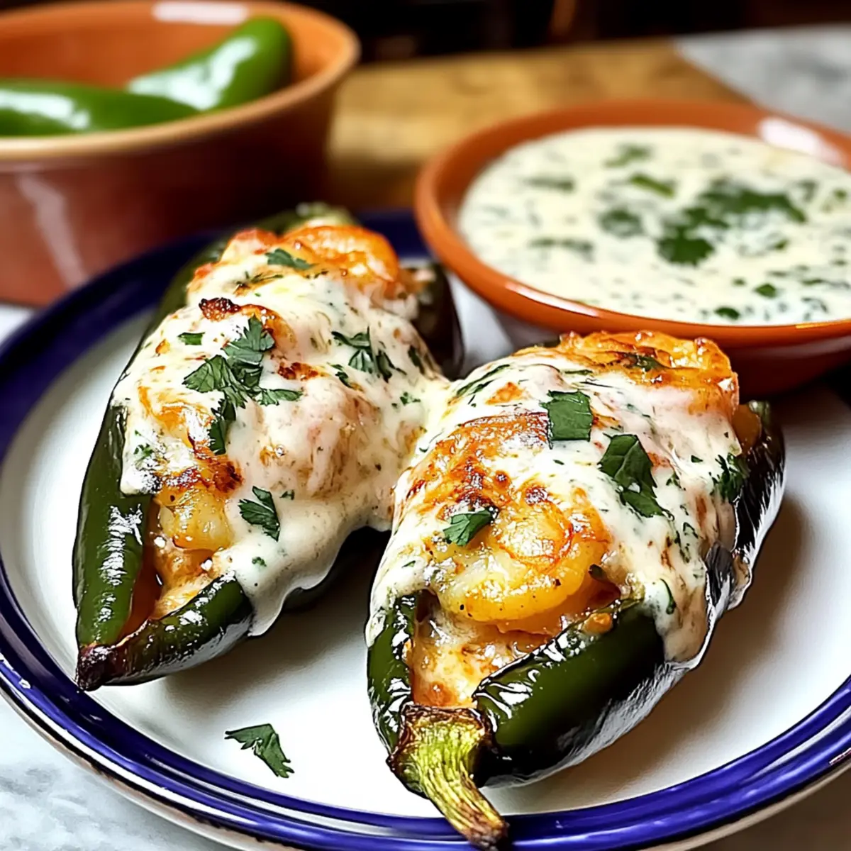 Chiles Rellenos de Camaron
