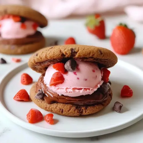 Nutella Strawberry Ice Cream Sandwiches