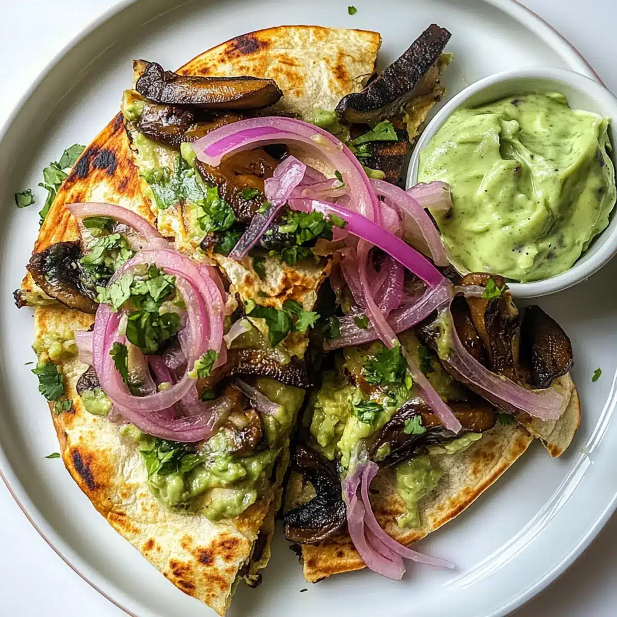 Smoky Shiitake Quesadillas
