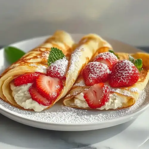 Strawberry Cream Cheese Stuffed Crepes