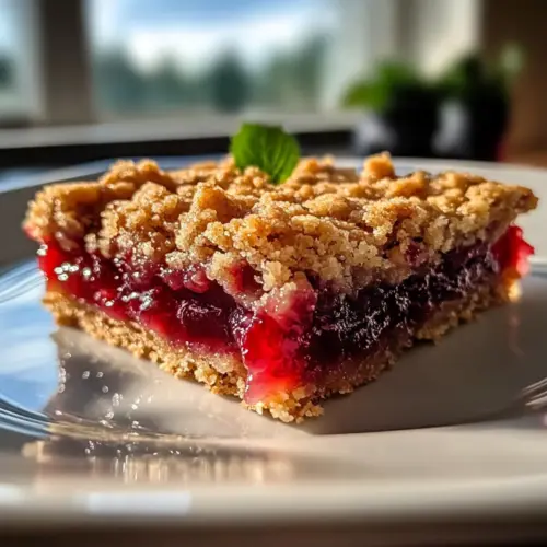 Cherry Rhubarb Crumble Bars
