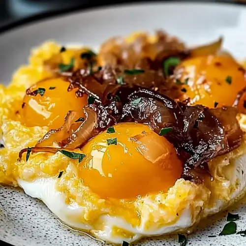 Sweet Eggs With Caramelized Onions