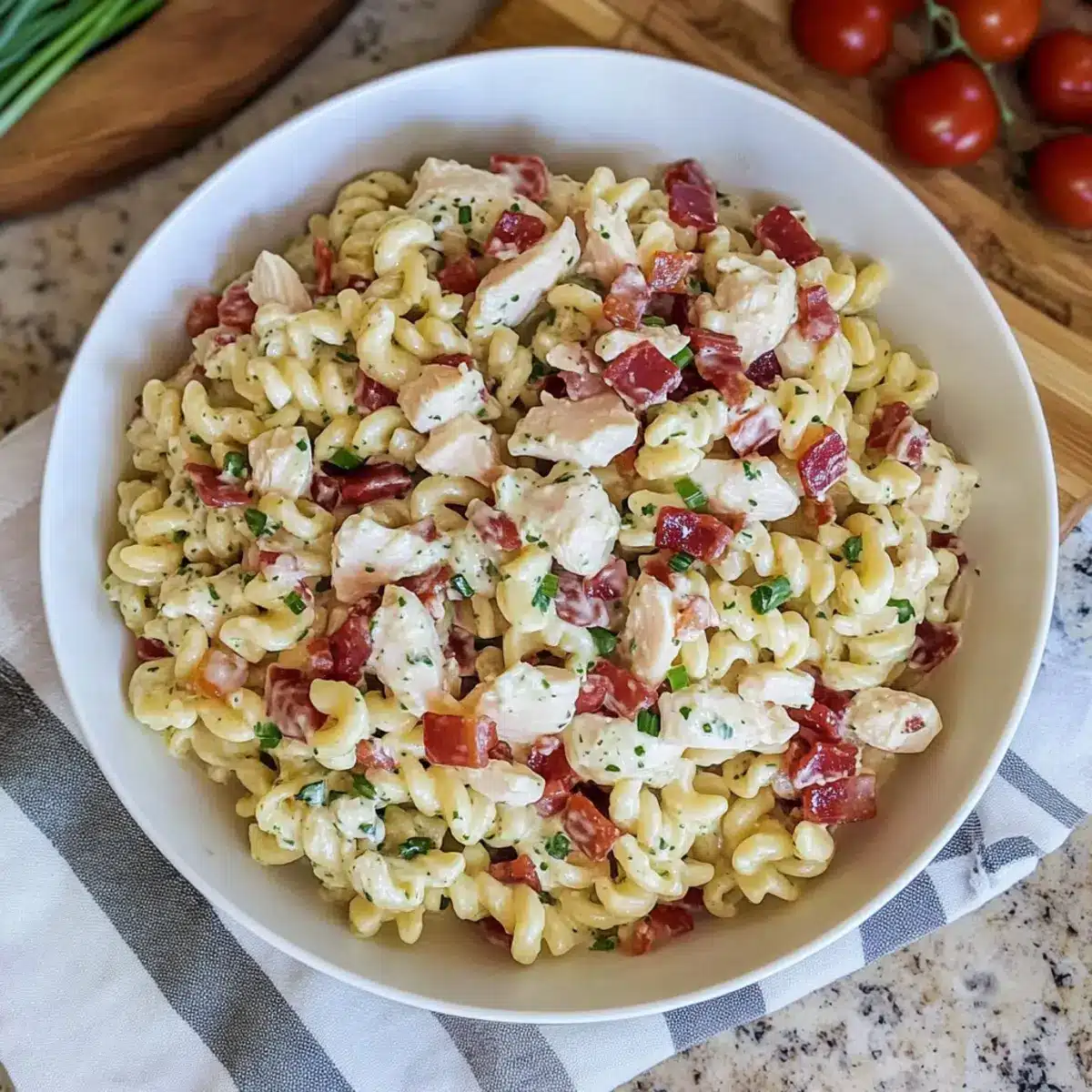 Chicken Bacon Ranch Pasta Salad