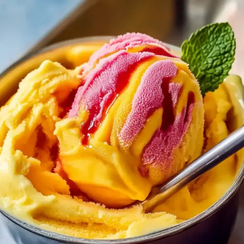 Mango Strawberry Frozen Yogurt