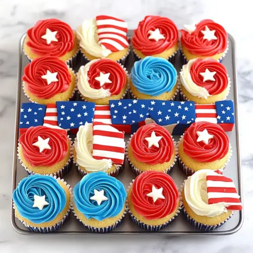 American Flag Cupcake Cake