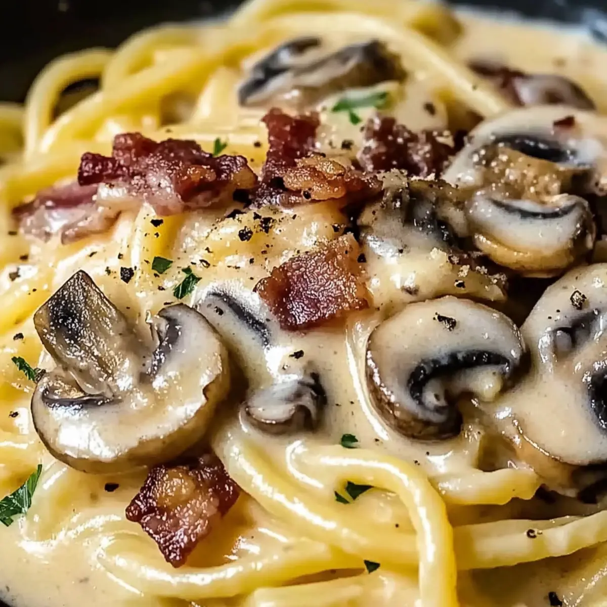 Creamy Bacon Mushroom Pasta
