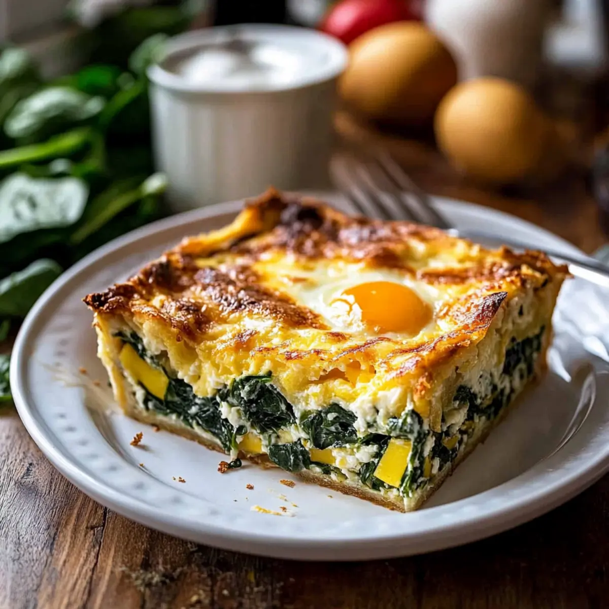 Spinach and Feta Breakfast Strata