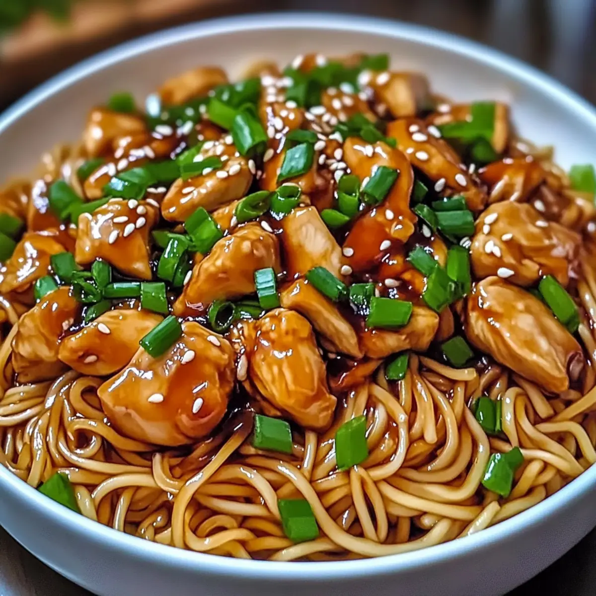 Sticky Garlic Chicken Noodles