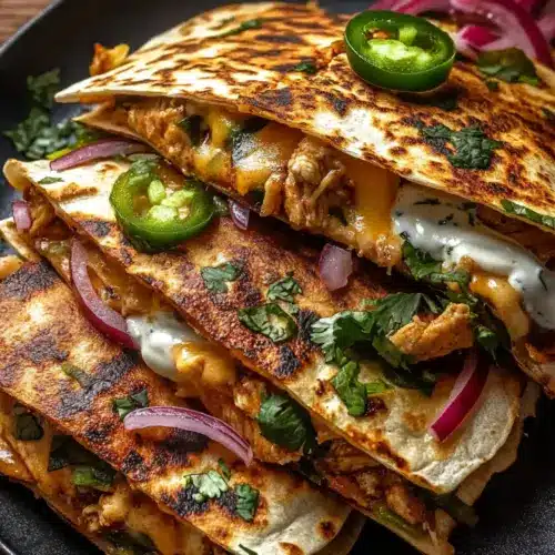 Spicy Crispy Grilled Chicken Quesadilla