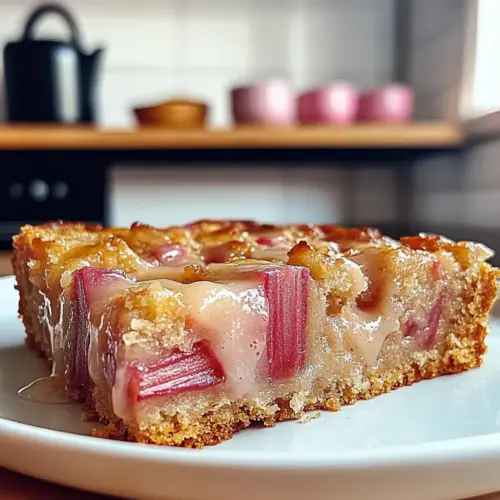 Rhubarb Frangipane Traybake