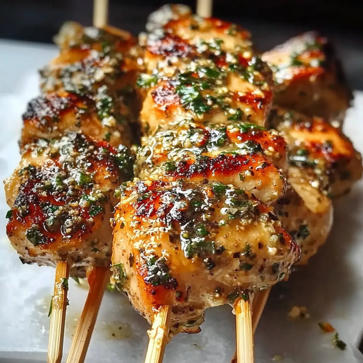 Ranch Garlic Parmesan Chicken Skewers