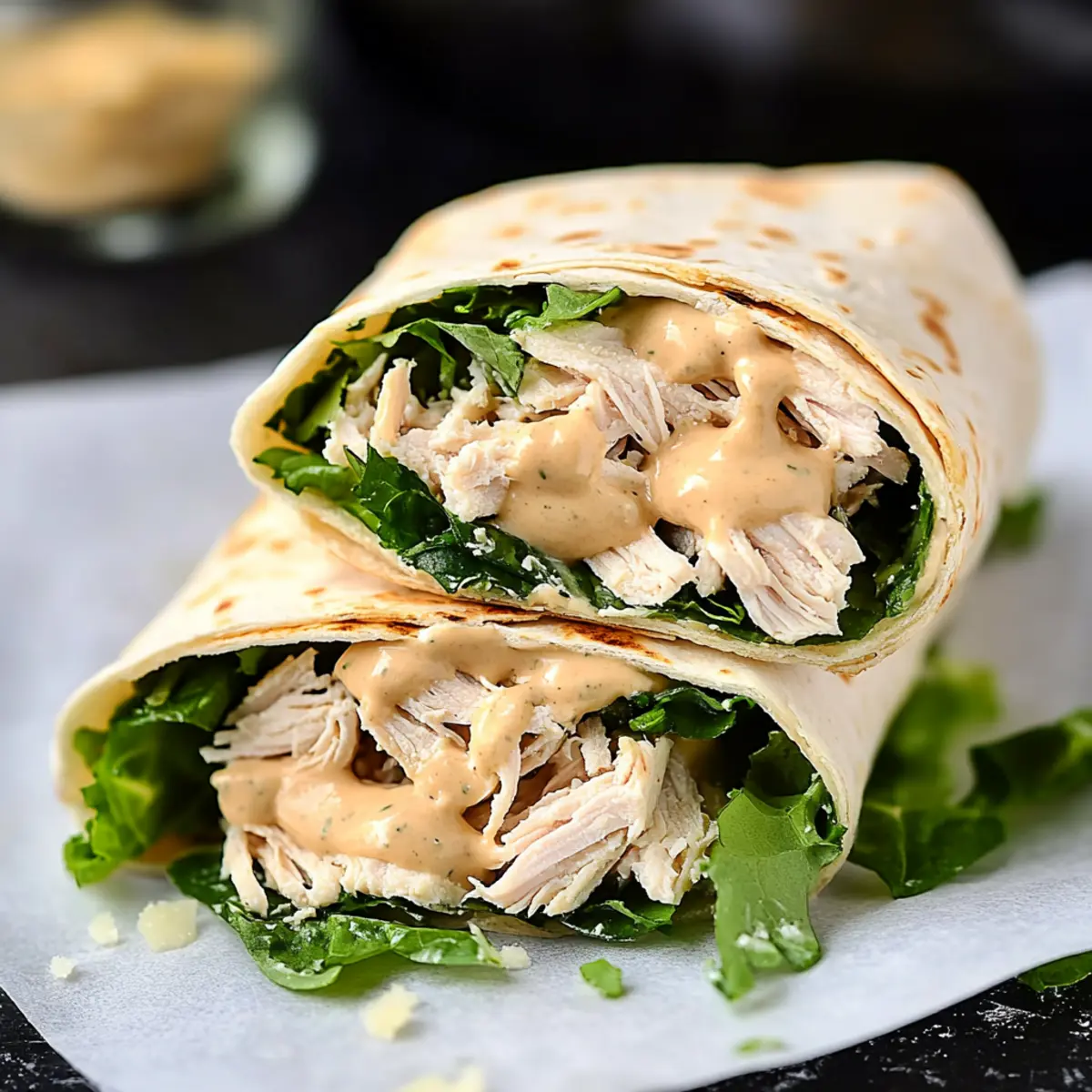 Crock Pot Chicken Caesar Wraps