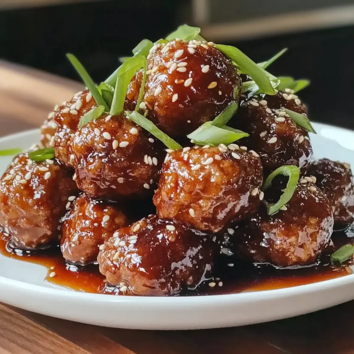 Crispy Air Fryer Teriyaki Ground Beef Meatballs