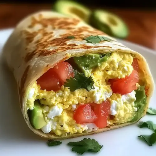 High-Protein Breakfast Wrap with Cottage Cheese and Avocado