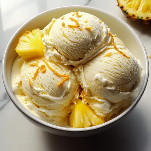 No Churn Pineapple Ice Cream