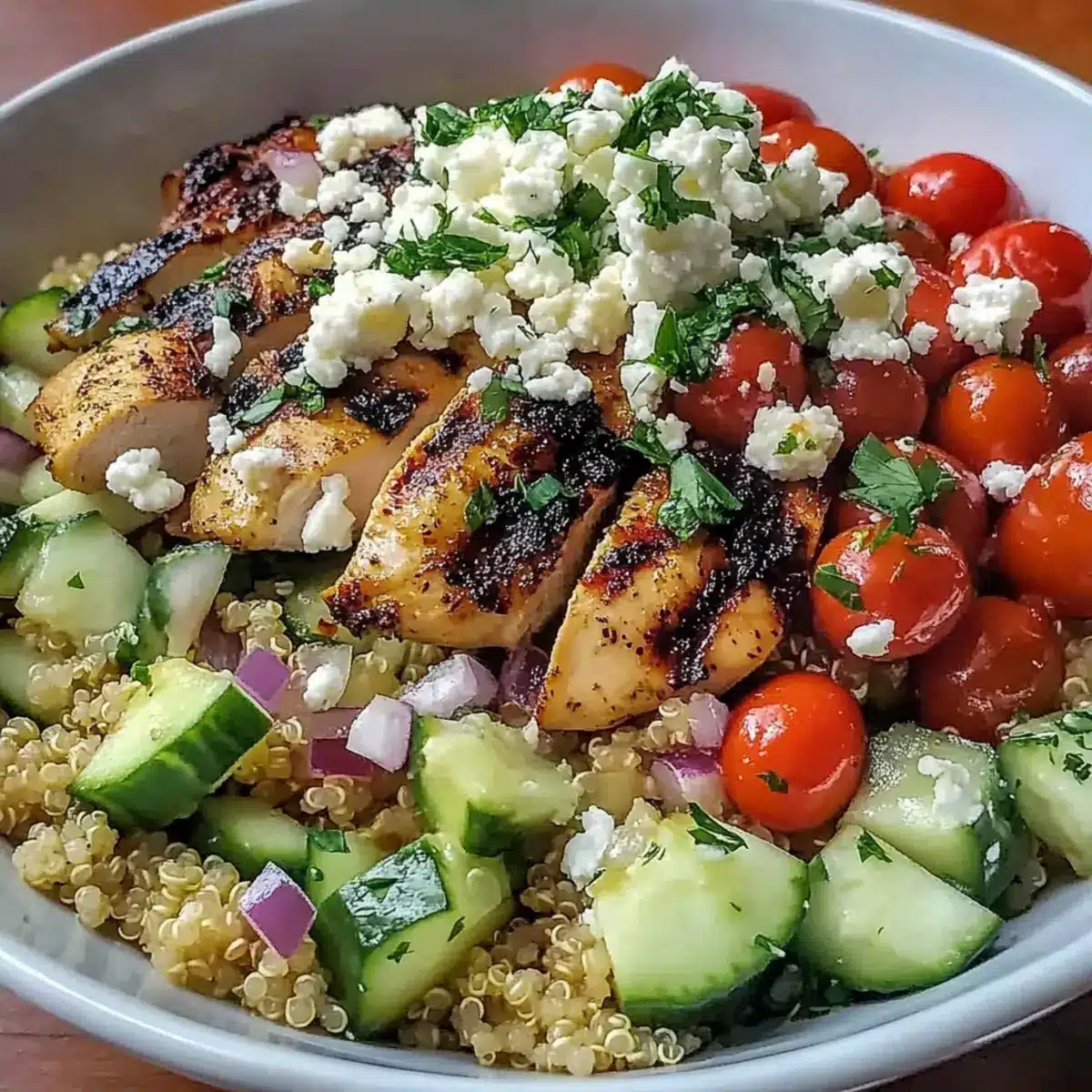 Greek Chicken Quinoa Bowl