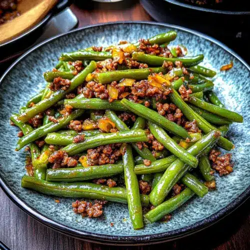 Chinese Green Beans and Ground Beef Stir-Fry