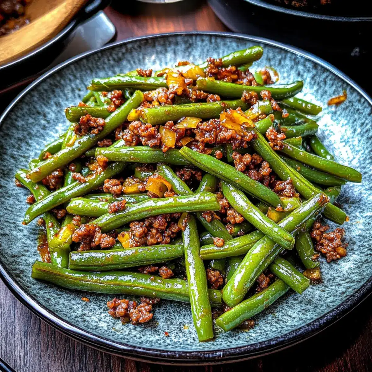 Chinese Green Beans and Ground Beef Stir-Fry