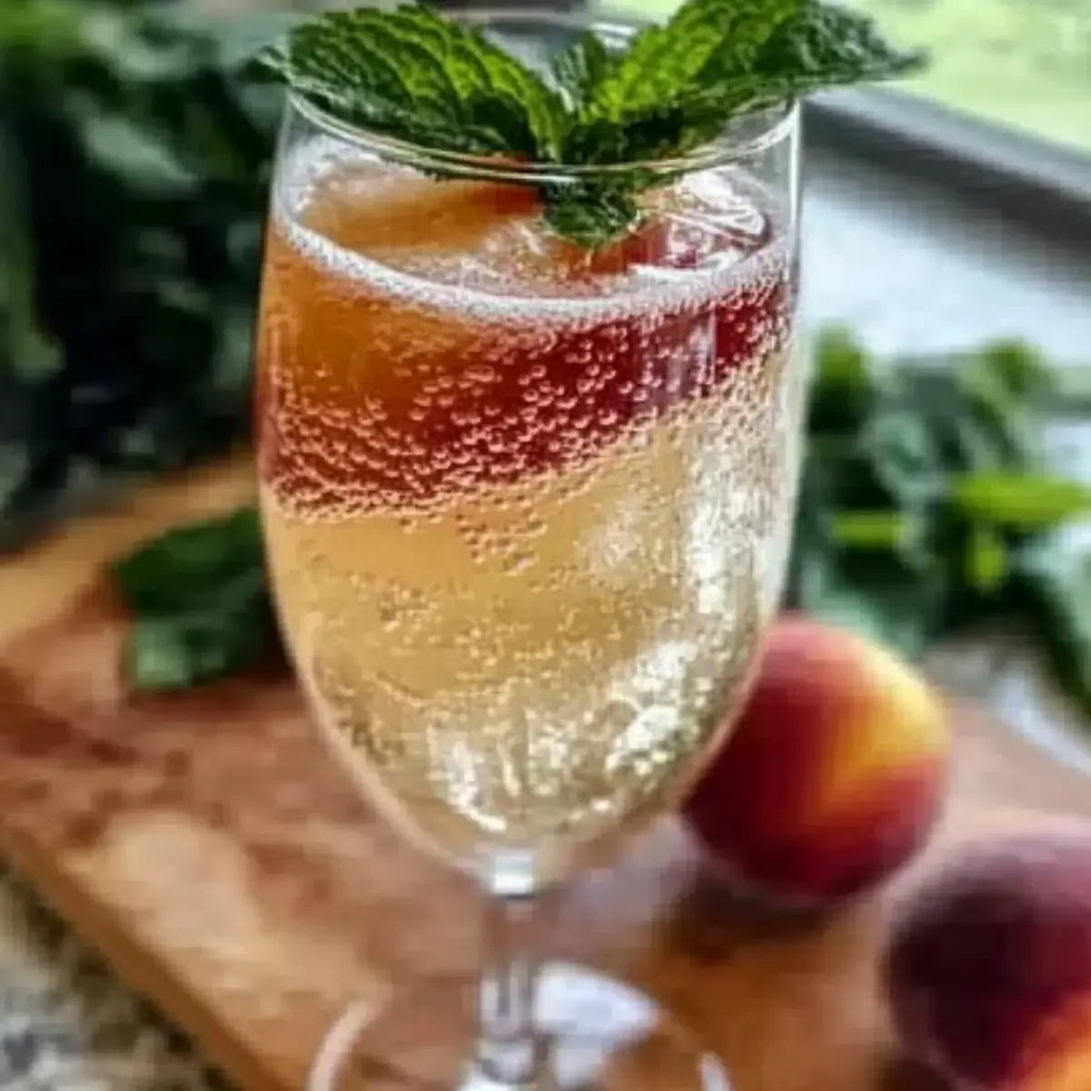 Refreshing Peach Bellini Mocktail